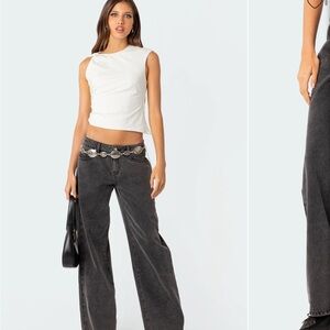 EDIKTED Raelynn Washed Low Rise Jeans